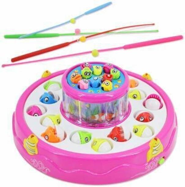 SALEOFF Musical Fish Catching Game Big with 26 Fishes, 4 Pods & 3D Lights-713