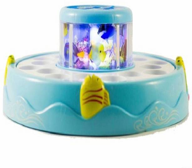 SALEOFF Musical Fish Catching Game Big with 26 Fishes, 4 Pods & 3D Lights-703