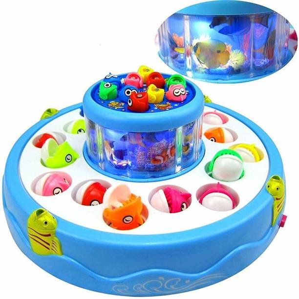 SALEOFF Musical Fish Catching Game Big with 26 Fishes, 4 Pods & 3D Lights-259