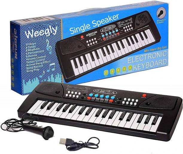 weegly 37 Keys Piano Keyboard Toy with Microphone, USB PowerCable