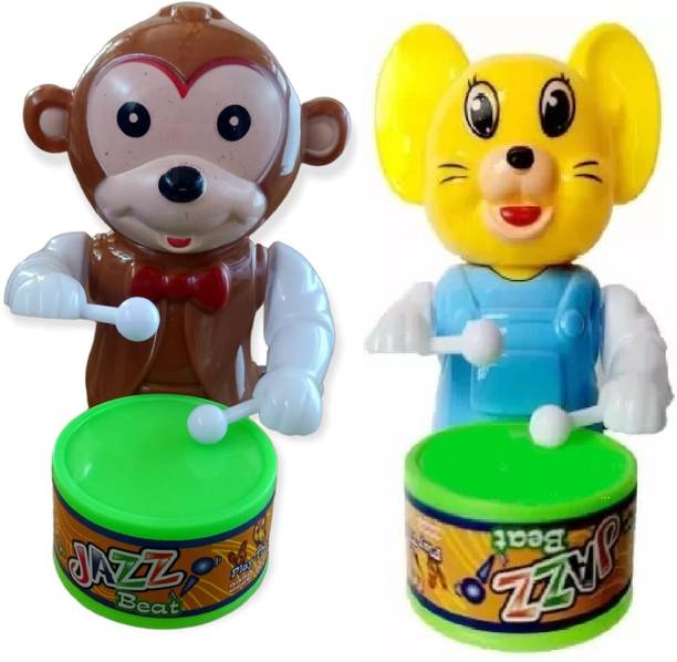 MS TOYS Dancing.Musical Drum Toy Key Operated - Fun Toy for Kids (Hello Kitty) Pack of 2