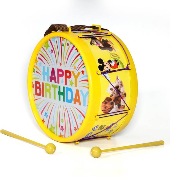 khushi enterprise Musical Drum 09 sized Hight 10.7 cm and Width 20.3 cm Weight 310 Grams