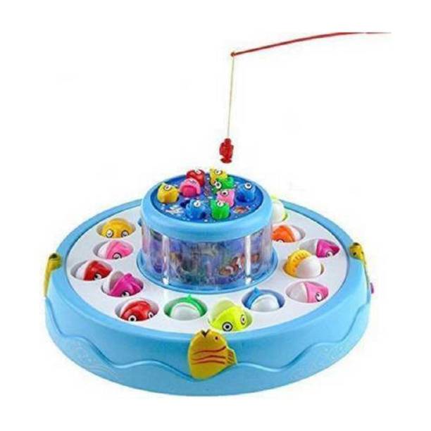 Aarohi Collections Go Go Fishing Electric Rotating Magnetic Fish Catching Game With Musical Lights For Kids (Multicolor) Party & Fun Games