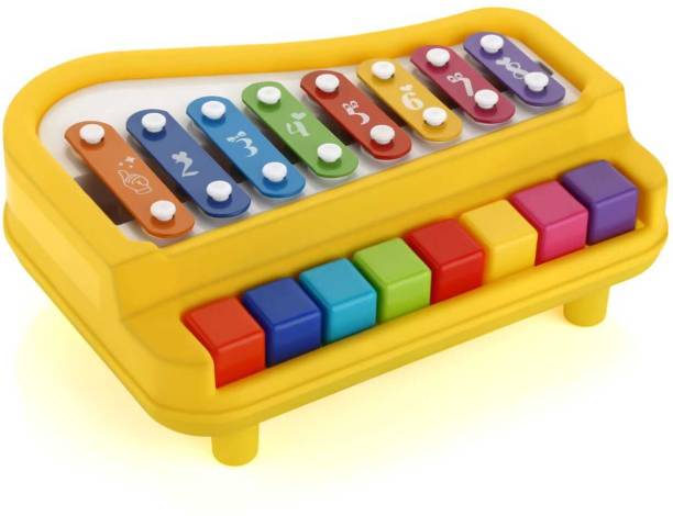ONBIZ Xylophone Piano 8 Metal Bars, 8 Color Keys, Musical Learning Instruments Toy
