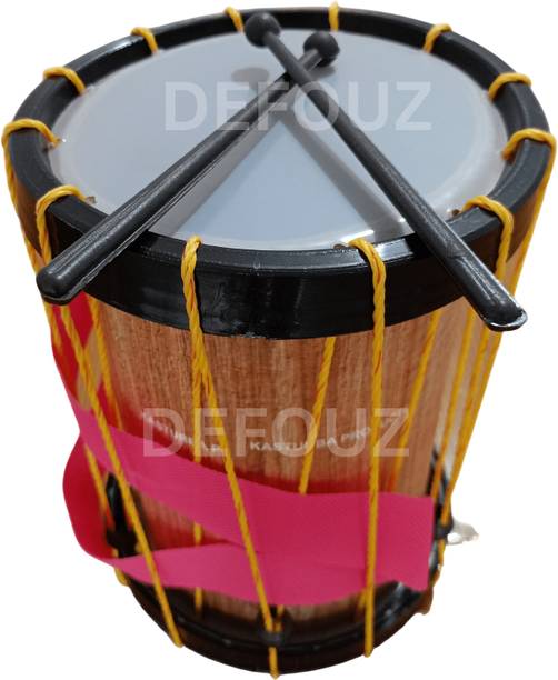 DEFOUZ Indian Made Musical Drum Chenda Dhol Toys for Kids MEDIUM size with 2 sticks