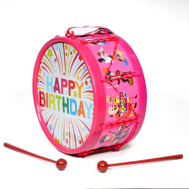 khushi enterprise Musical Drum 09 sized Hight 10.7 cm and Width 20.3 cm Weight 310 Grams