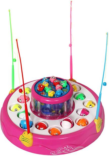 Intelligent Fishing Game Toy Set with Rotating pond Board