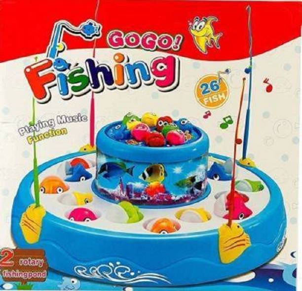 SALEOFF Musical Fish Catching Game Big with 26 Fishes, 4 Pods & 3D Lights-443