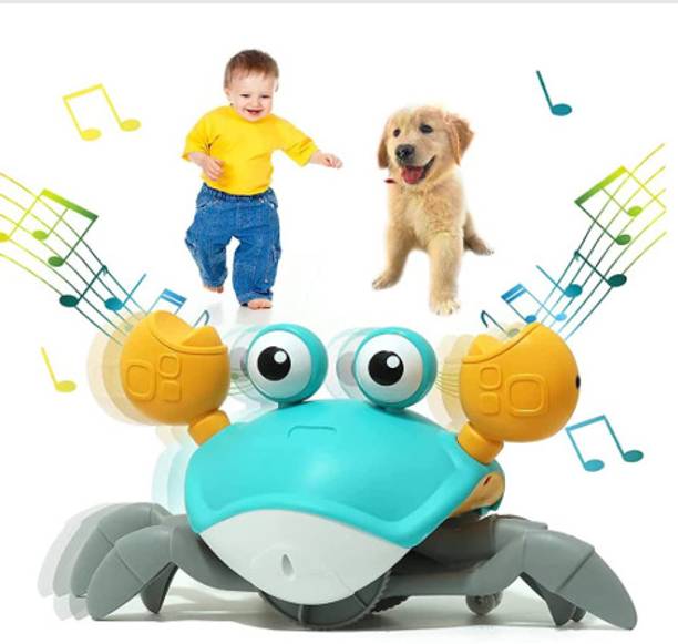 Intelligent Electric Induction Cute Crab Toy with(IND*21658) Light and Sound.