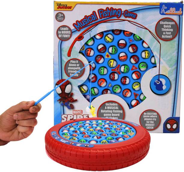 Kriiddaank Spiderman Theme Musical Fishing Game-B, Battery Operated Learning Toy - Fun &�