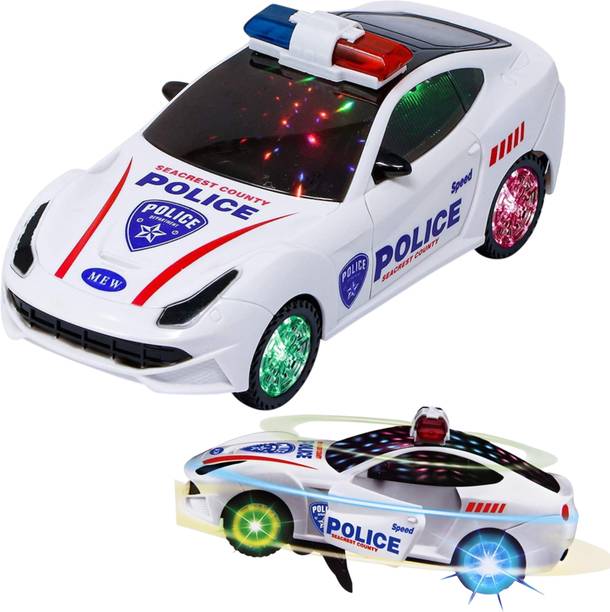 KAVANA Bump & Go 3D Lights Police car with Sound and Lights Police Siren