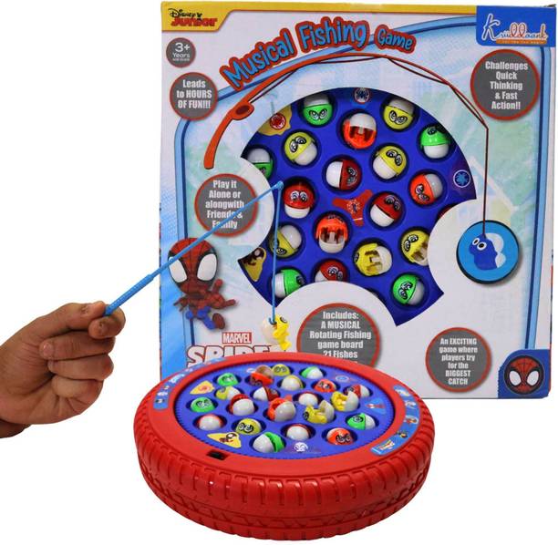 Kriiddaank Spiderman Musical Fishing Game - Underwater Adventure, Battery Powered, Sea