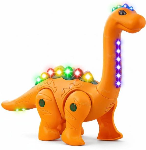 Alvero Electric Musical Dinosaur Toy for Kids - Lights & Sound, Moving Battery Operated
