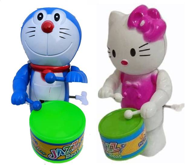 MS TOYS Dancing.Musical Drum Toy.Key.Operated - Fun Toy for Kids (Hello Kitty) Pack of 2