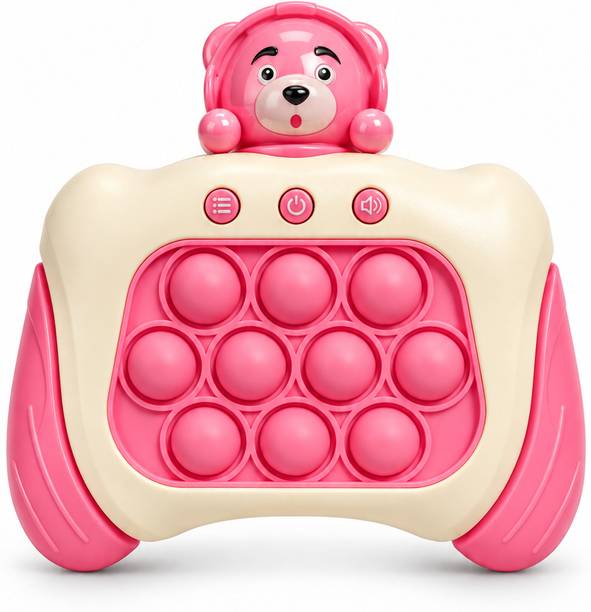 STEMLEYS Fast Push Pop It Bear Electronic Game pink Light Sound 4 Modes Kids Toy Age 3+ Y