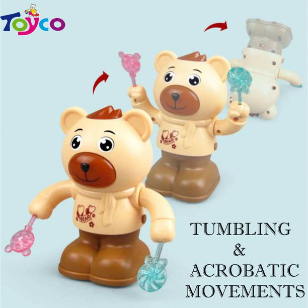 Toyco Flipping and Tumbling Bear Toy with Sound and 360 Degree Swinging arms for Kids