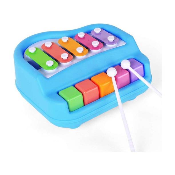 ARIZON 2-in-1 Baby Piano & Xylophone with 5 Vibrant Keys toy for Kids Multicolor