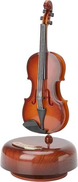 JELLEX Guitar Music Box 360° Rotating Miniature Bass Instrument | Musical Decorative Decorative Showpiece - 14 cm