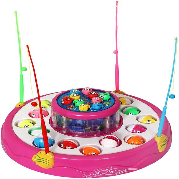Skstore Fish Catching Game Big Size Magnetic Hooks with Music and Light Best Engaging