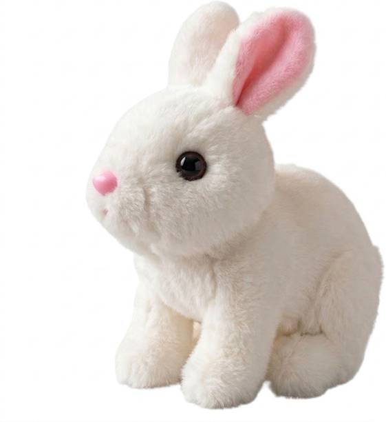 OPINA Bunny Rabbit Pet Electronic Soft Toy, Walking, Talking Sound, Stuffed Robot.