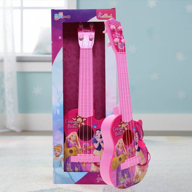Kriiddaank Disney Princess Theme Guitar (Small) Battery-Powered with Light, Educational