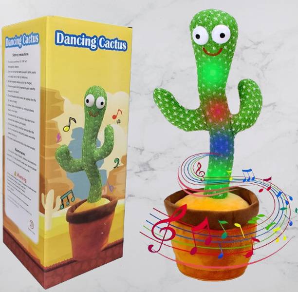TOY NAGRI Latest Dancing Cactus Repeats What You Say,Electronic Plush Toy | Singing Cactus