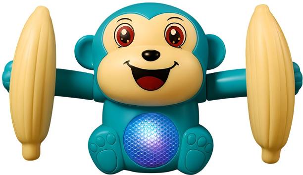 CrawlNjoy Dancing Monkey Musical Toy for Kids | Voice Control Light & Sound Doll