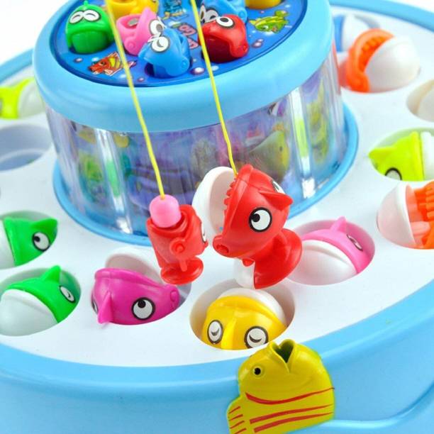 SALEOFF Musical Fish Catching Game Big with 26 Fishes, 4 Pods & 3D Lights-555