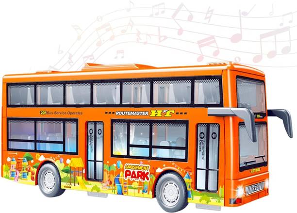 FunBlast City Bus Toy for Kids, Push & Go Toy Bus with Sound & Light Effects