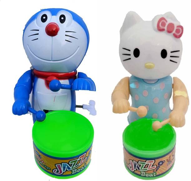 MS TOYS Dancing.Musical Drum Toy Key.Operated - Fun Toy for Kids (Hello Kitty) Pack of 2