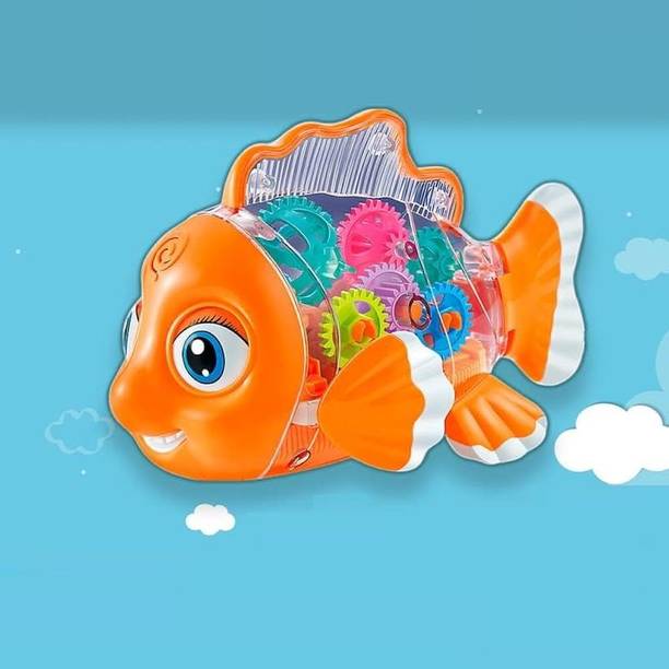 HARKASH Transparant Gear Fish Toy for Girls & Boys