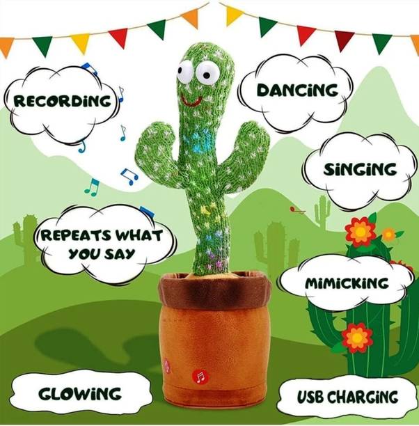 Revcoz Musical Toy Kids (Green, Brown) Singing Cactus Toy