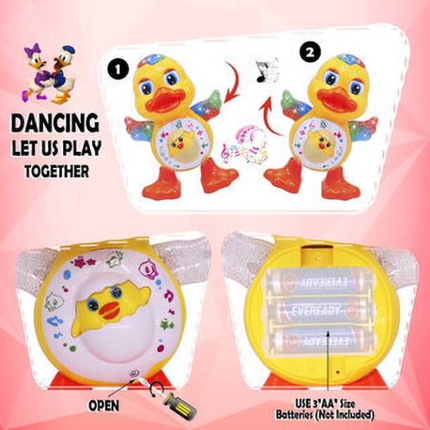 Toyvala Dancing Duck Toy for Kids with Flashing Lights and Musical Sounds-374