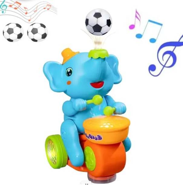 KAMMATESWARA Dancing Ball Elephant Musical Toy with Music and Light Blowing Ball