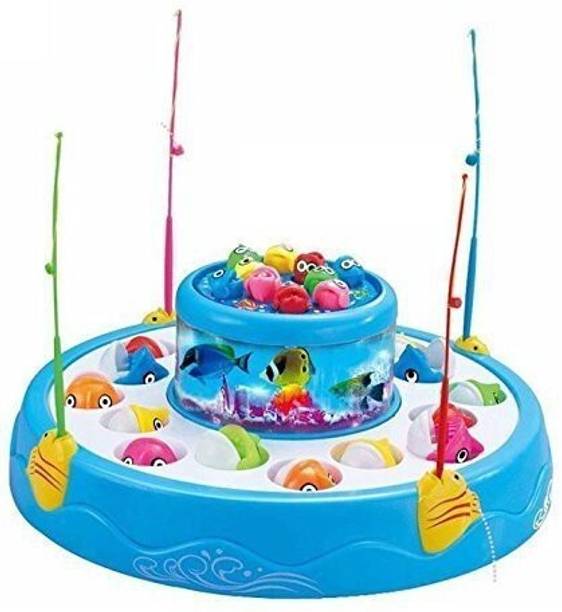 SALEOFF Musical Fish Catching Game Big with 26 Fishes, 4 Pods & 3D Lights-80