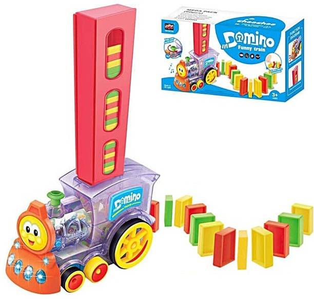 RV Enterprise Domino Train Toy, 40 Pieces Domino Blocks Set for Kids Educational Game Play Set