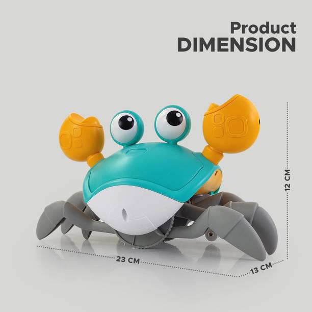 Buddynjoy Rechargeable Crawling Crab Baby Toy with Music & Automatic Obstacle Avoidance