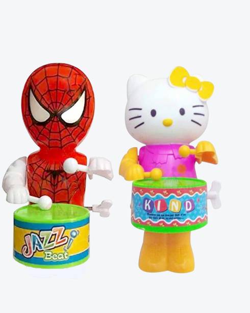 ROSEFAIR Funny Key-Operated Cute Doll Girl and Elephant Drummer Toy Drumming Dancing