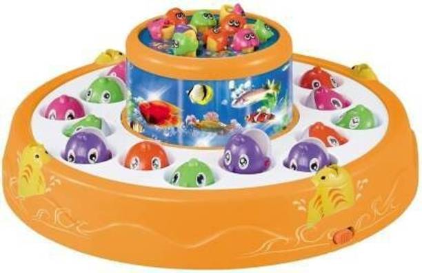 SALEOFF Musical Fish Catching Game Big with 26 Fishes, 4 Pods & 3D Lights-256