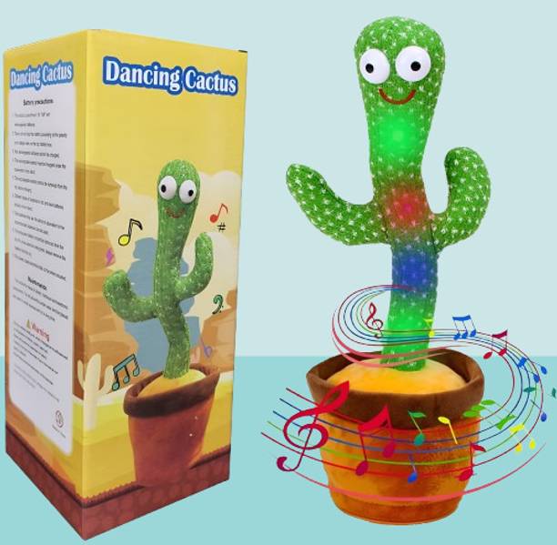 Kiddie KD Dancing Cactus Repeats Electronic Plush Toy with Singing Cactus