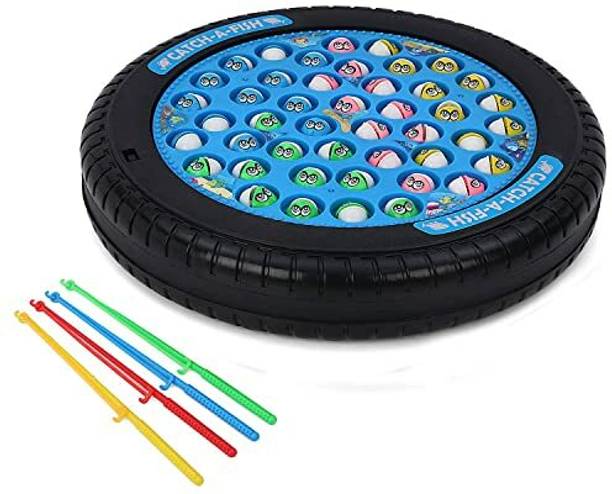 KIPA GAMING Fish Catching Game with Music & Rotating Board for Kids - 45 Fishes