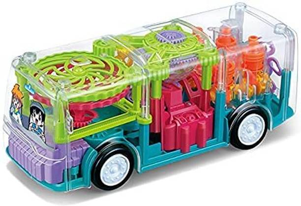 HEZKOL Automatic 360 Degree Rotating Gear Concept Bus with Colourful Lights & Sound Toy