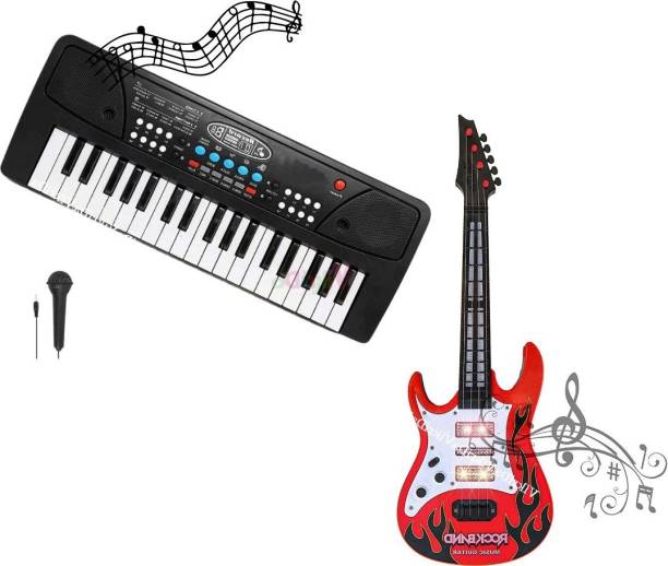 VikriDa 37 Key Piano Keyboard with Mic and Musical Guitar