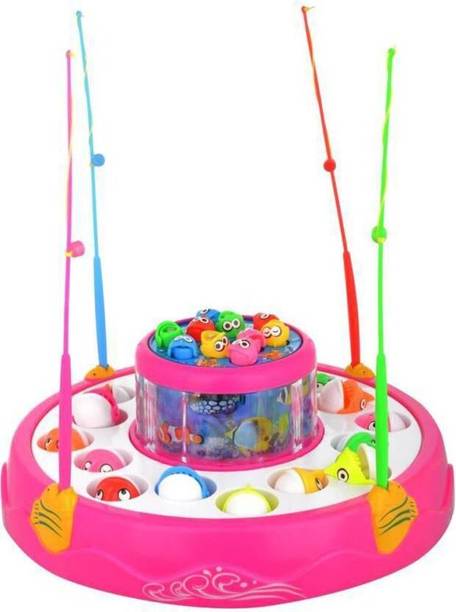 SALEOFF Musical Fish Catching Game Big with 26 Fishes, 4 Pods & 3D Lights-243