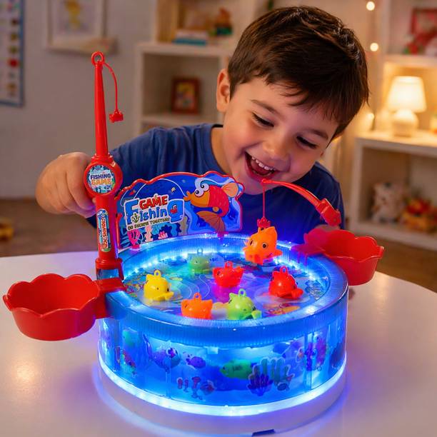 Buddynjoy Magnetic Fishing Game Toy with Music & Lights for Kids and Children