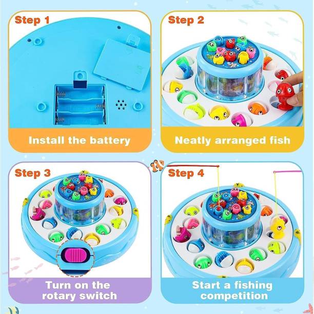 HornFlow kids electric rotating magnetic fishing game