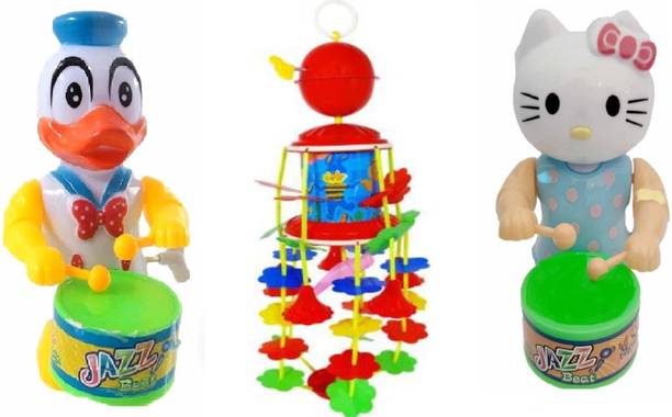 MS TOYS DUCK_RED JHO-KITTY NEW -03 Drummer Toy with Drumming and Dancing Action for Kids