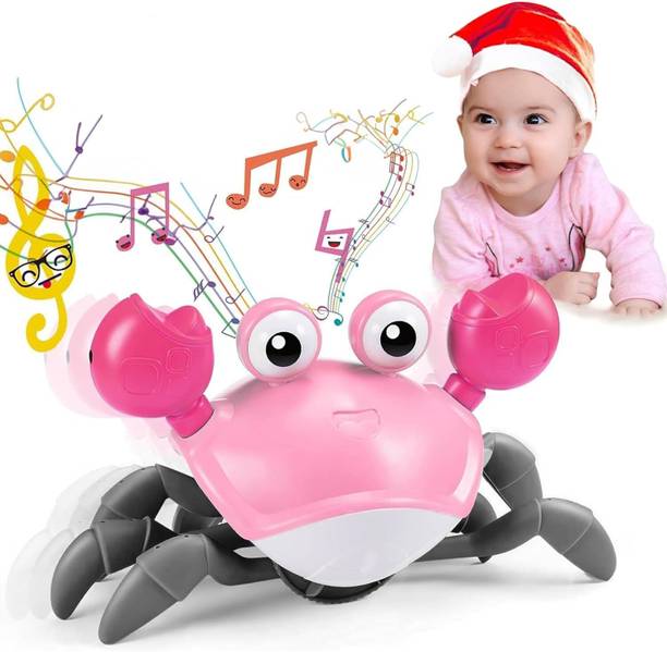 KIDOLOGY Interactive Crawling Crab Toy for Babies | LED Lights, Music & Rechargeable Fun
