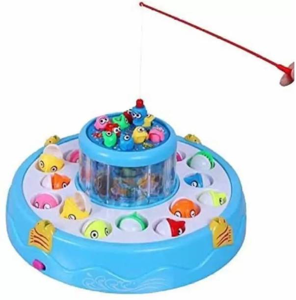 SALEOFF Musical Fish Catching Game Big with 26 Fishes, 4 Pods & 3D Lights-337