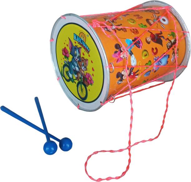 khushi enterprise Musical Drum 07 Height 19 cm, Length 16, Weight 410g